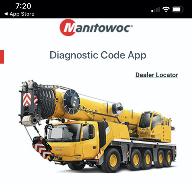 Manitowoc updates its free diagnostic mobile app to include Potain tower cranes; releases new Bluetooth-enabled pressure test kit